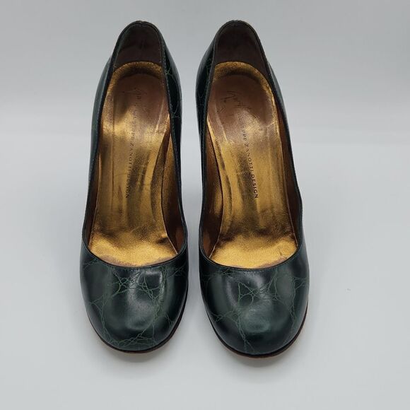 Giuseppe Zanotti Design Vintage 90s leather Embossed heels - Picture 1 of 10
